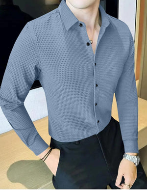 Business Waffle Designer Fashion Men's Shirt
