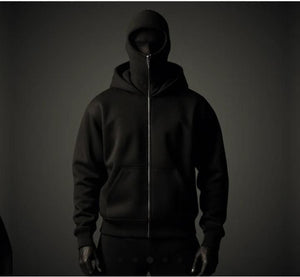 Men's Full Sleeves Zipper Hoodie with Mask